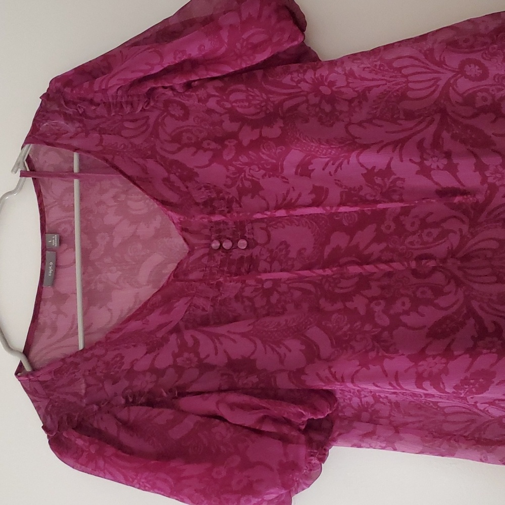 Womens Maroon/Burgundy blouse size L. Good condition